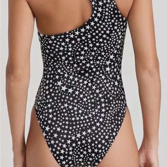 Stella McCartney Women's Black Star Print One Piece Swimsuit Size M NWT $365 - Picture 3 of 5